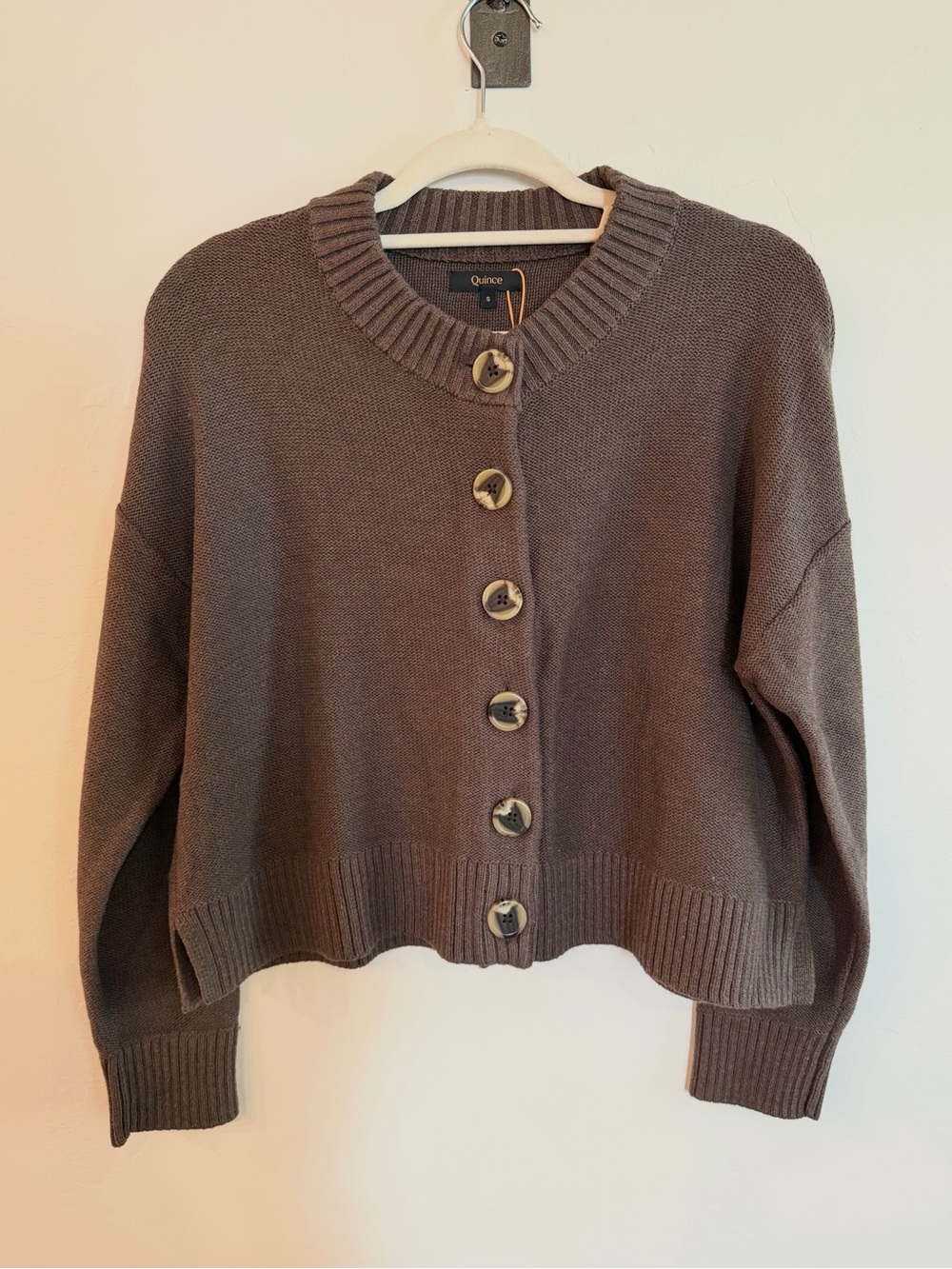 Quince 100% Organic Cotton Cropped Cardigan